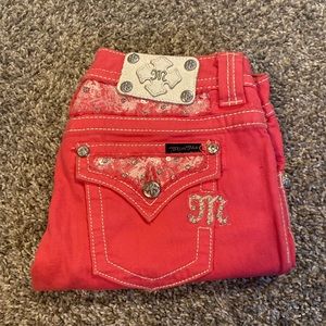 Miss Me Size 26 Cropped Pink Jeans